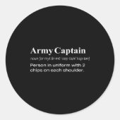 Funny Military Army Captain Definition Gift  Ronde Sticker (Voorkant)