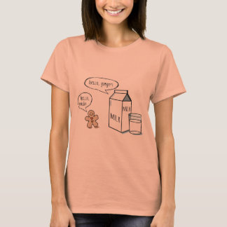 Funny Milk & Ginger Kinder Wit T met Blauw Sleeve T-shirt