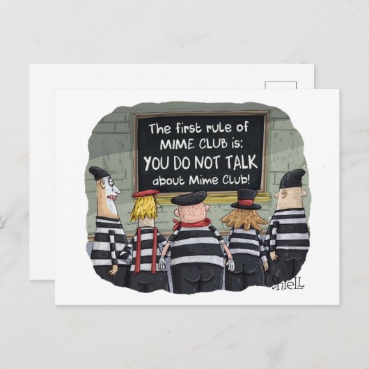 Funny Mime Club Briefkaart (Voorkant / Achterkant)