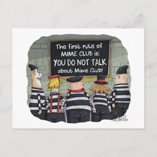 Funny Mime Club Briefkaart (Voorkant)