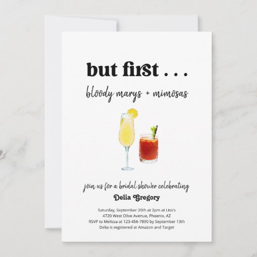 Funny Mimosa en Bloody Mary Vrijgezellenfeest Kaart (Voorkant)