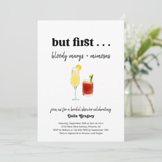 Funny Mimosa en Bloody Mary Vrijgezellenfeest Kaart (Staand voorkant)