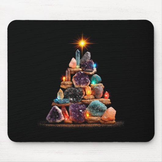 Funny Minerals Christmas Tree Graphic Crystals  Muismat (Voorkant)