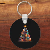 Funny Minerals Christmas Tree Graphic Crystals  Sleutelhanger (Voorkant)