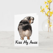 Funny Miniature Australian Shepherd Kiss My Auss M Kaart (Gele Bloem)