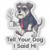 Funny Miniature Schnauzer Business Suit Coffee  Sticker (Voorkant)
