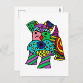 Funny Miniature Schnauzer Dog Abstracte Kunst Briefkaart (Voorkant / Achterkant)