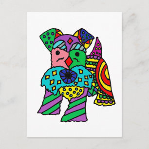 Funny Miniature Schnauzer Dog Abstracte Kunst Briefkaart