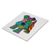 Funny Miniature Schnauzer Dog Abstracte Kunst Tegeltje (Zijkant)