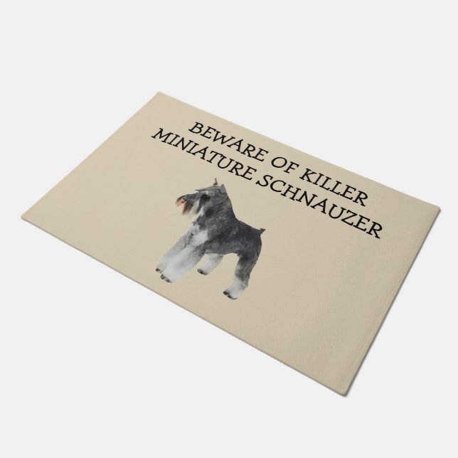 Funny Miniature Schnauzer Hondenras Welcome Deurmat (Schuin)