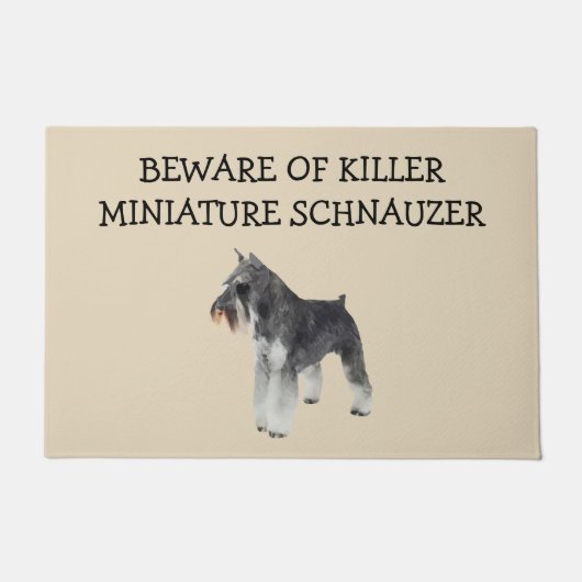 Funny Miniature Schnauzer Hondenras Welcome Deurmat (Voorkant)