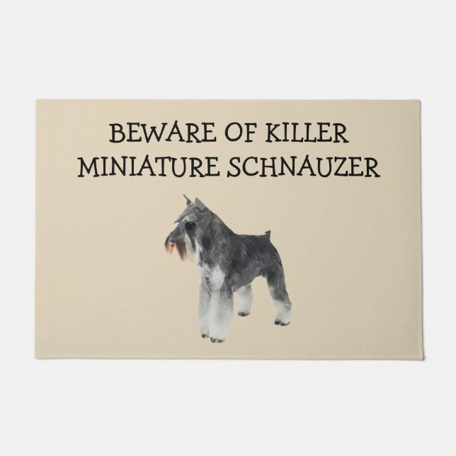 Funny Miniature Schnauzer Hondenras Welcome Deurmat (Voorkant)