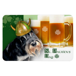 Funny Miniature Schnauzer St. Patrick's Day Gift Magneet