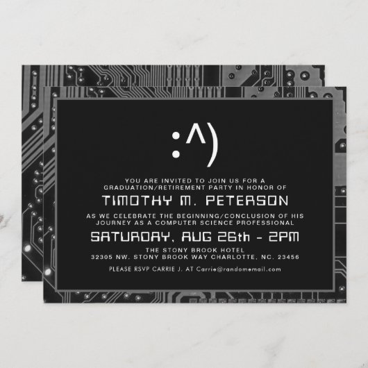 Funny Minimal Computer Science Grey Afstudeerder n Kaart (Voorkant / Achterkant)