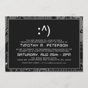 Funny Minimal Computer Science Grey Afstudeerder n Kaart