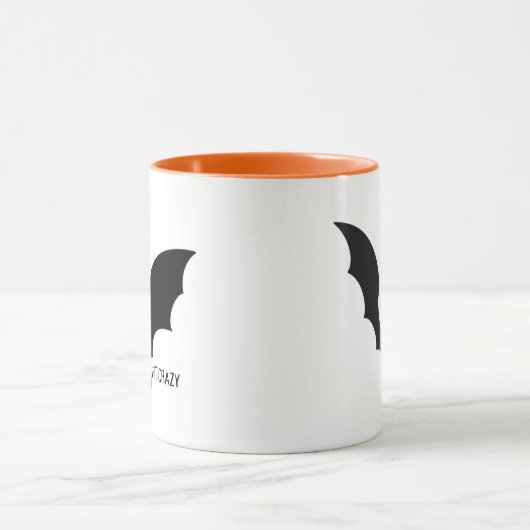 Funny Minimal Halloween Black Bat Crazy Mok (Midden)