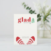 Funny Minimal Ivory Red nieuwjaar Feestdagenkaart (Staand voorkant)