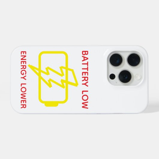 Funny Minimal Low Battery Warning Phone Case  iPhone Hoesje (Achterkant horizontaal)