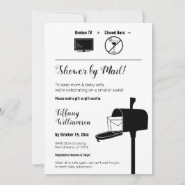 Funny minimalist Baby shower per post Kaart