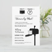 Funny minimalist Baby shower per post Kaart (Staand voorkant)
