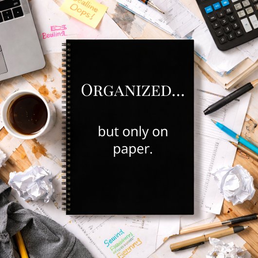 Funny Minimalist Binder Custom Initial Back Notitieboek