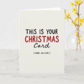 Funny Minimalist Christmas Card This Is Your Card Kaart (Gele Bloem)