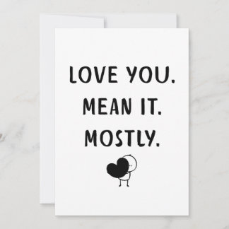 Funny Minimalist Love Quote Design Feestdagenkaart