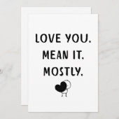 Funny Minimalist Love Quote Design Feestdagenkaart (Voorkant / Achterkant)