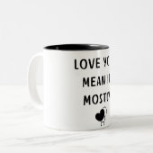 Funny Minimalist Love Quote Design Mug Tweekleurige Koffiemok (Voorkant links)