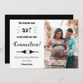 Funny Minimalist Making Connections Zwangerschap Aankondiging (Voorkant / Achterkant)