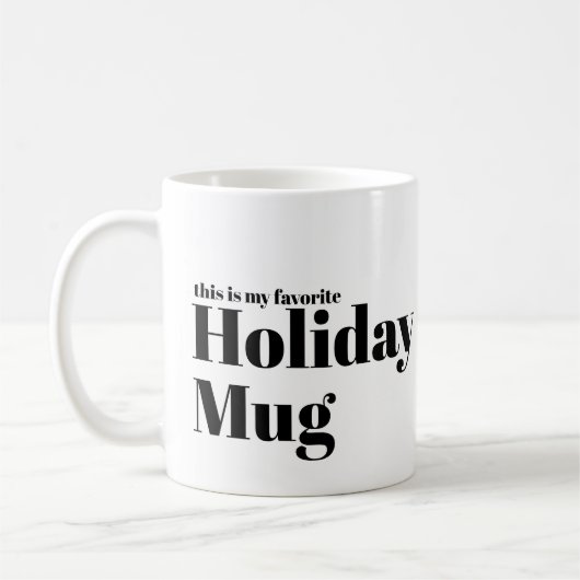Funny Minimalist met Kerstmis Pun Holiday Foto Koffiemok (Links)