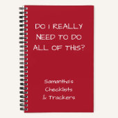 Funny Minimalist Name Red om Checklist Small te do Notitieboek (Voorkant)