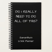 Funny Minimalist Name Year Sjabloon Black Small Planner (Voorkant)