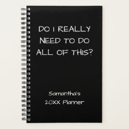 Funny Minimalist Name Year Sjabloon Black Small Planner