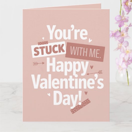 Funny Minimalist Retro Pop Valentine's Day  Kaart (Orchidee)