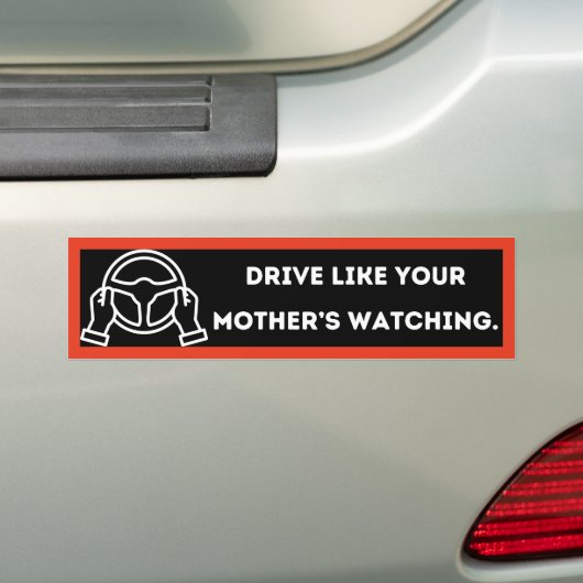 Funny Minimalist Safe Driving Bumper Sticker (Op auto)
