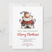 Funny Minimalist Santa Playful Holiday Greeting Feestdagenkaart (Voorkant)
