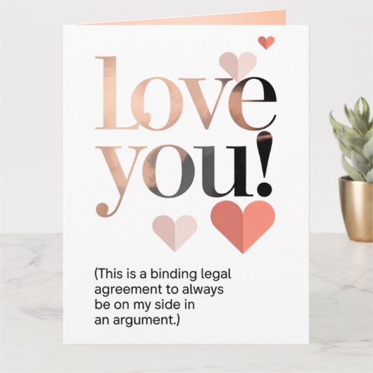 Funny Minimalist Your Mine Valentine's Day  Kaart (Kleine Plant)