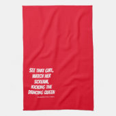Funny Mishear Dancing Queen Song Lyrics Tea Towel Theedoek (Verticaal)