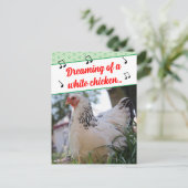 Funny Mishear Song Lyrics White Chickens Foto Feestdagenkaart (Staand voorkant)