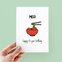 Funny Miso Ramen Pun Birthday Kaart