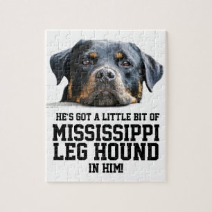 Funny Mississippi Leg Hound Rottweiler Dog Head Legpuzzel