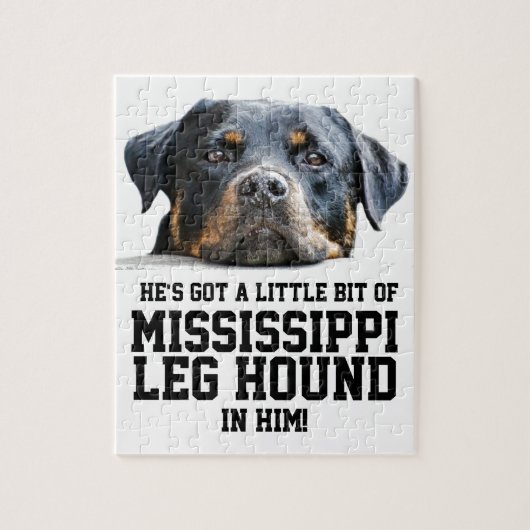 Funny Mississippi Leg Hound | Rottweiler Dog Head Legpuzzel (Verticaal)