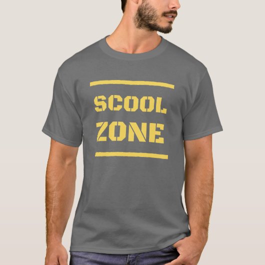Funny Misspeld Scool Zone T-shirt (Voorkant)