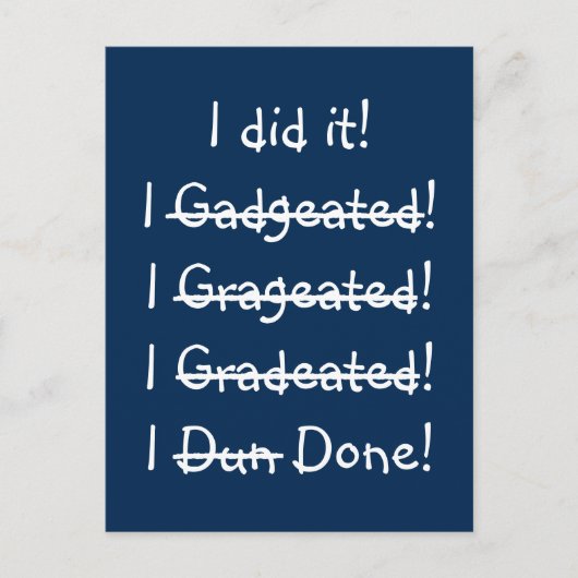 Funny Misspelling Graduy Party Invitation Kaart (Voorkant)