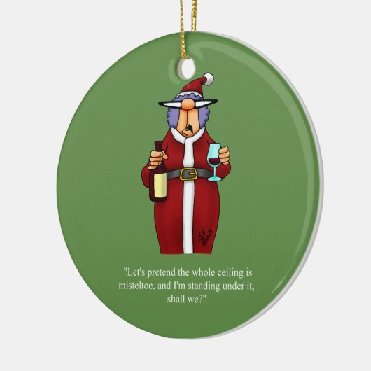 Funny Mistletoe Humor Ornament (Links)