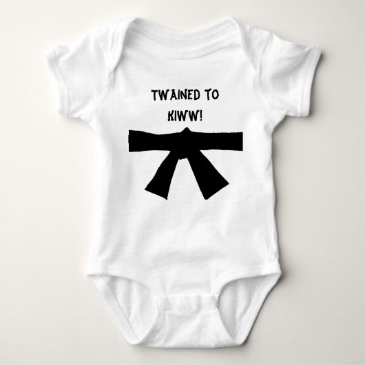 Funny Mixed Martial Arts Karate Black Belt Baby Romper (Voorkant)