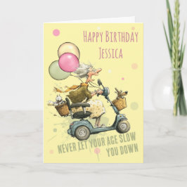 Funny Mobility Scooter Birthday Card Kaart