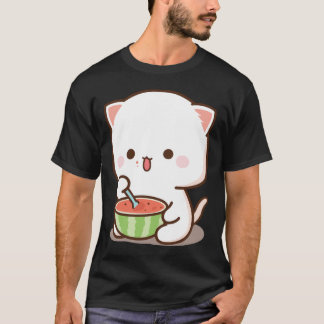 Funny mochi mochi peach cat Sticker.png T-shirt
