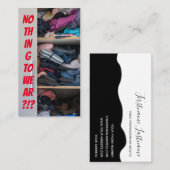 Funny mode adviseur en grappige outfitters kast visitekaartje (Voorkant / Achterkant)